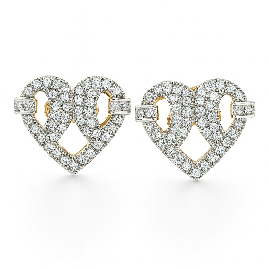 Beautiful 18 Kt Gold  Natural Diamond Earing